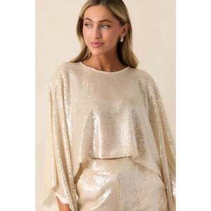 Red Dress Night Of Nights Ivory Sequin Top Size SS / White